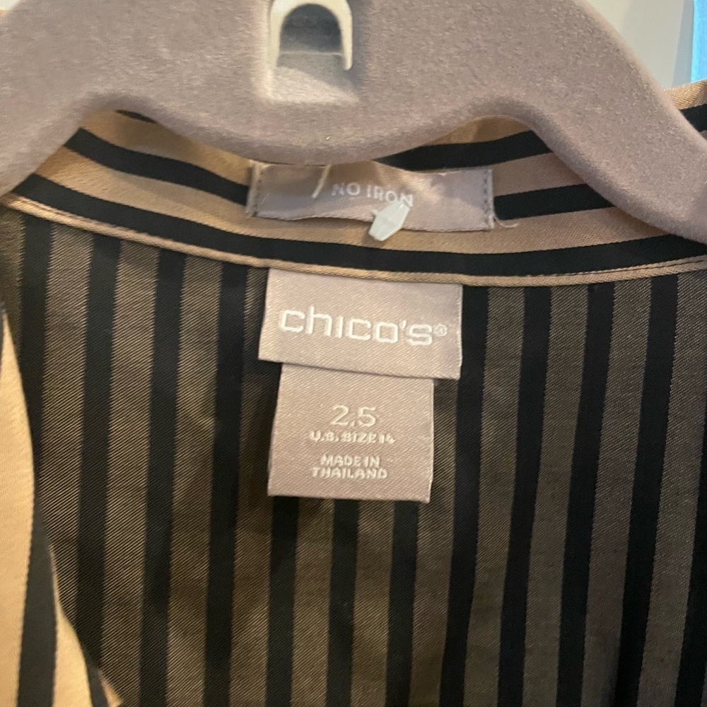 Chicos Women’s Striped Button-Up Shirt 2.5 US 14 XL classy preppy workwear - Picture 5 of 7